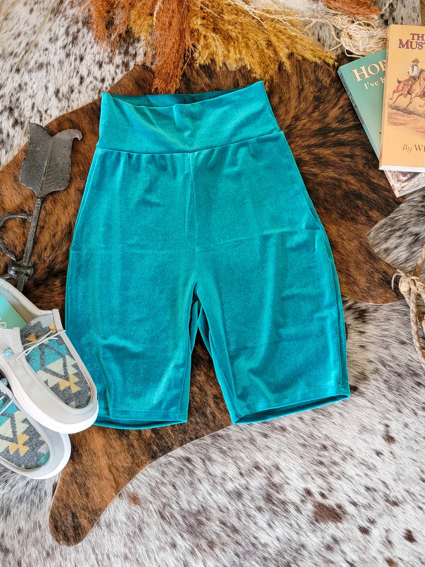 Velvet Biker Shorts