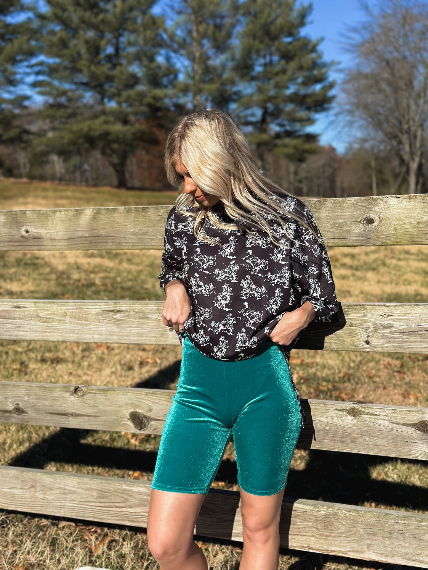 Velvet Biker Shorts