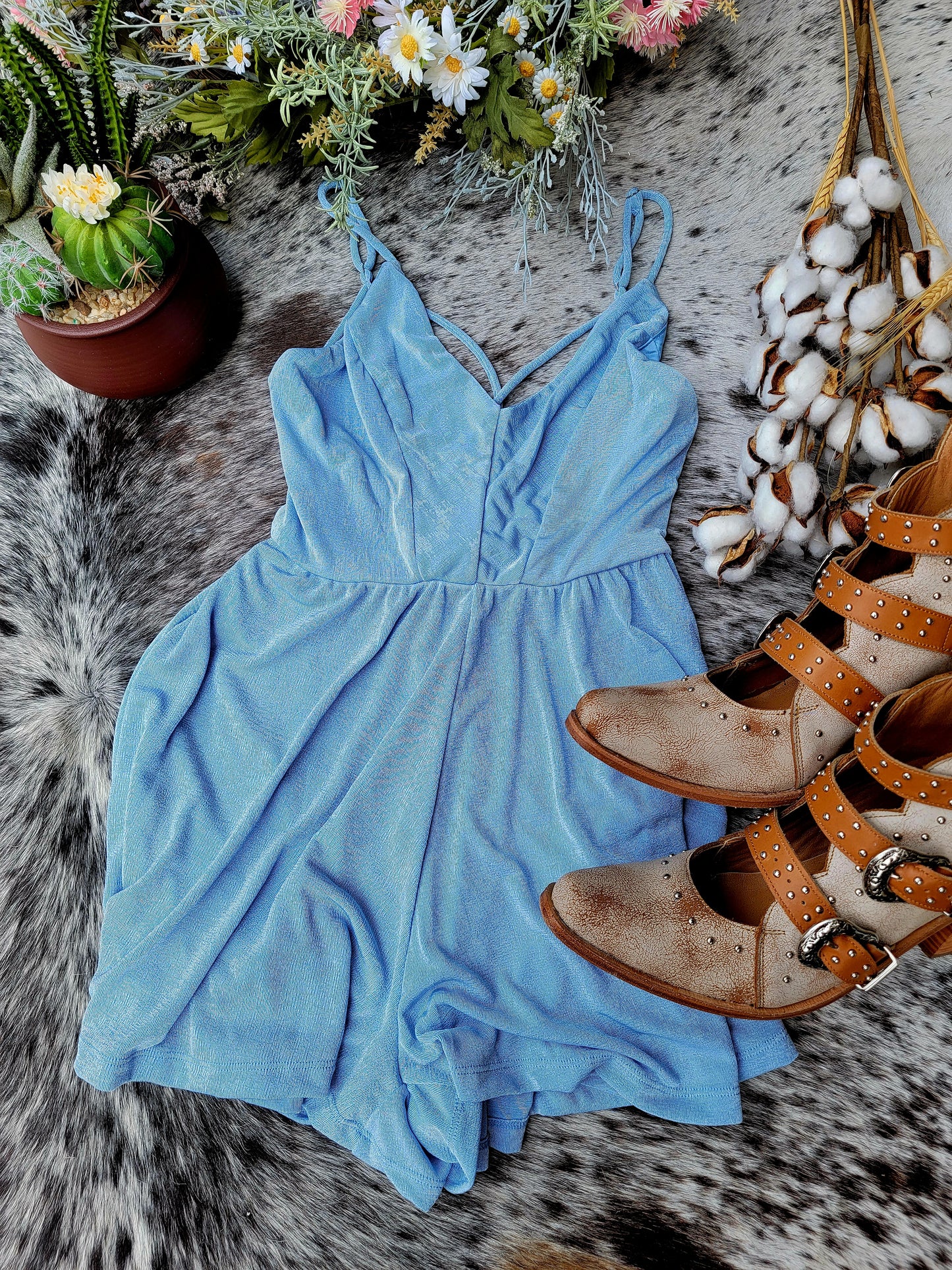 Lynn Romper (Stone Blue)