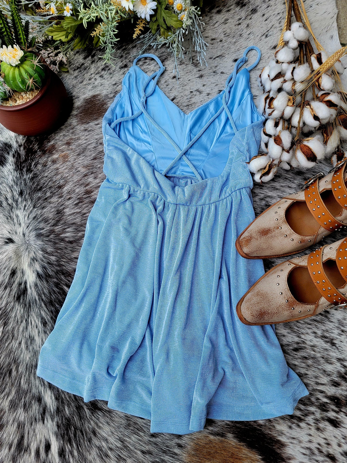 Lynn Romper (Stone Blue)