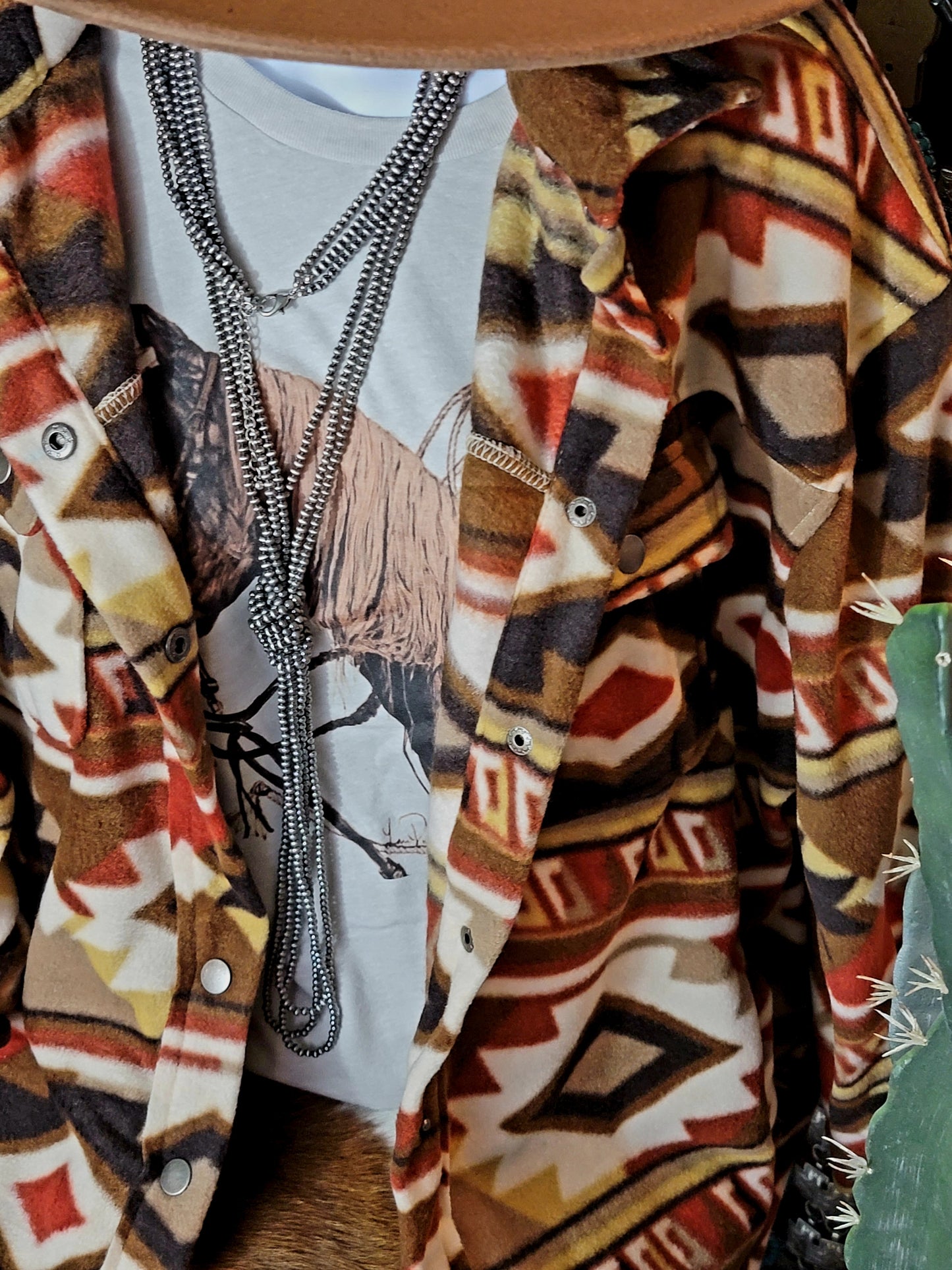 Rino Aztec Fleece Jacket (Rust)