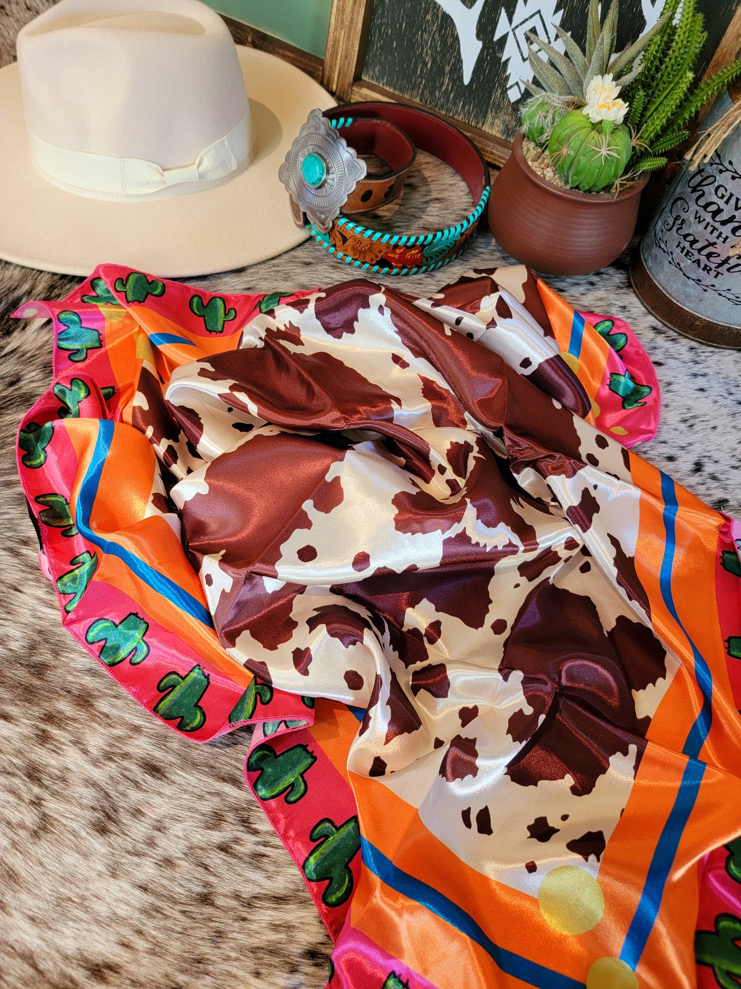 Cowhide Cactus Wild Rag