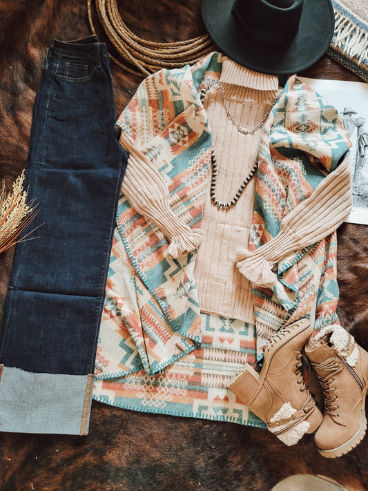 Cydia Aztec Shawl Vest