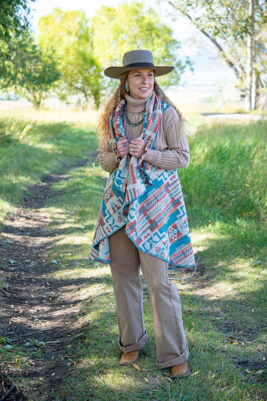 Cydia Aztec Shawl Vest