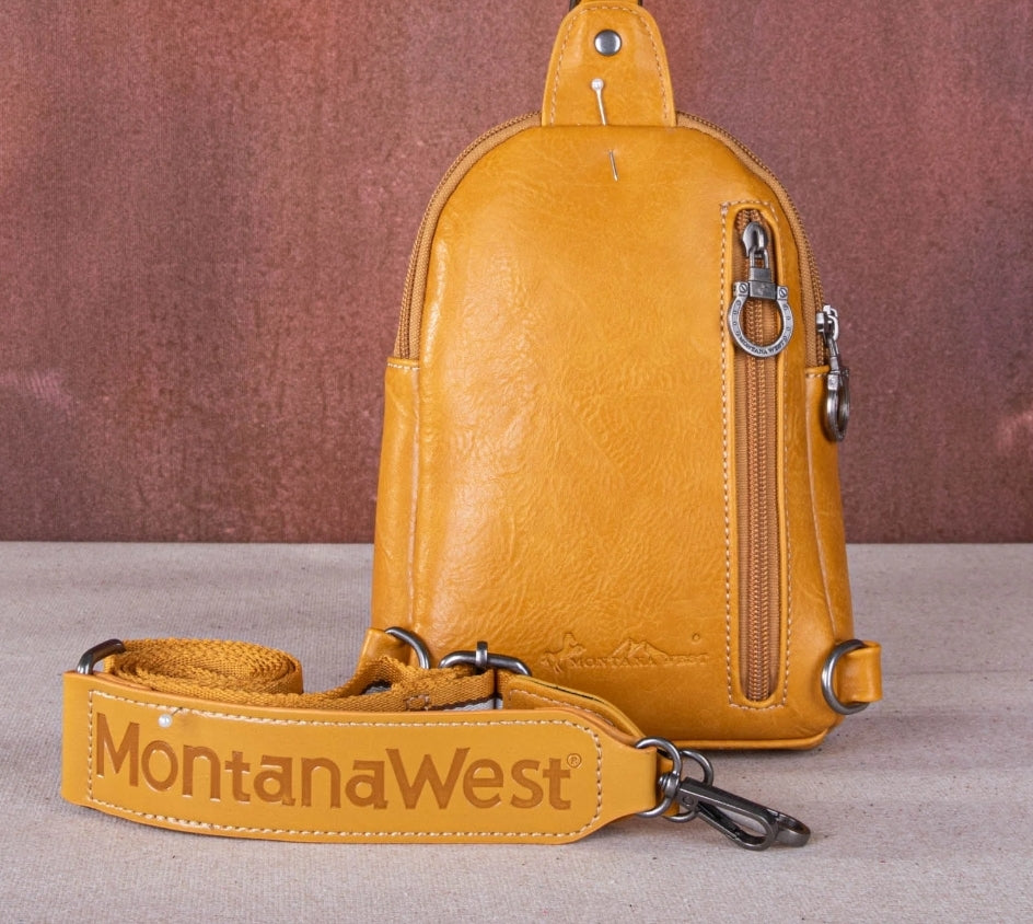 Feather Sling Bag (Mustard)