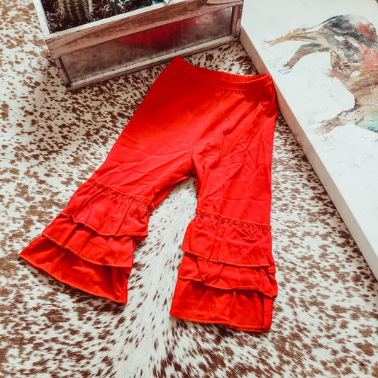 Tripple Ruffle Pants (Red)