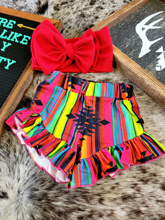 Ruffle Aztec Shorts