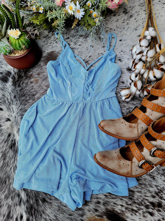Lynn Romper (Stone Blue)