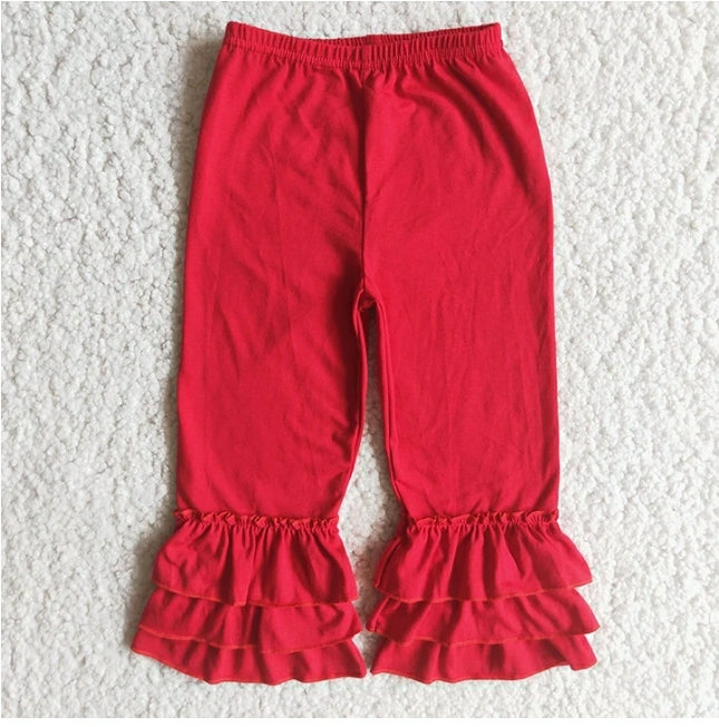 Tripple Ruffle Pants (Red)